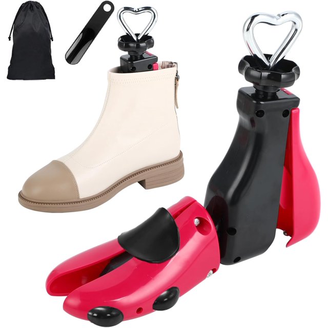 Wooden Western Cowboy Boot Stretcher Pair - Adjustable Men's Boot Tree Expander With Bunion Plugs (S/M/L)