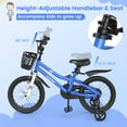 thumbnail image 5 of Costway 16'' Kid's Bike with Removable Training Wheels & Basket for 4-7 Years Old Blue, 5 of 9