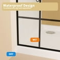 thumbnail image 5 of Noble House 34"x72" Framed Glass Shower Screen, Silk-printing Tempered Glass, Matte Black Finish, 5 of 8