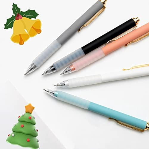 YNGLLC Ballpoint Pens Medium Point 1mm Black Ink Work Pen with Super Soft Grip Ball Point Pen for Men Women Retractable Office Pens (Gold Clip-12 count)