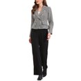 thumbnail image 2 of Saco Casual de Mujer con Solapa Notch y Botones, Estampado Houndstooth, Manga Larga, Color Negro, 2 of 6
