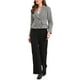 thumbnail image 2 of Saco Casual de Mujer con Solapa Notch y Botones, Estampado Houndstooth, Manga Larga, Color Negro, 2 of 6