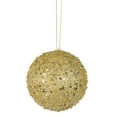thumbnail image 1 of Fancy Gold Holographic Glitter Drenched Christmas Ball Ornament 3" (80mm), 1 of 2