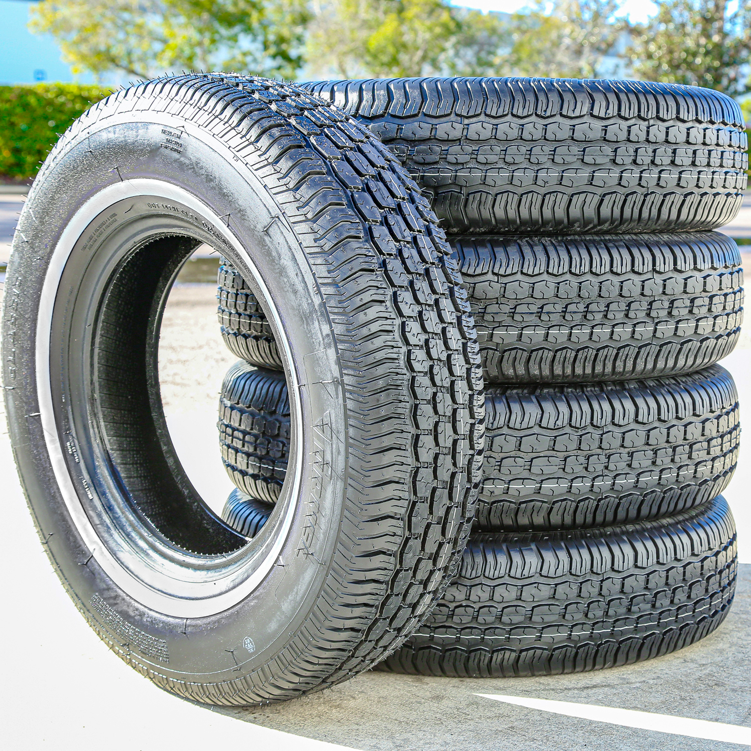 Set of 4 (FOUR) Tornel Classic 205/70R15 White Wall A/S All Season Tires