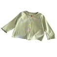 thumbnail image 4 of Edvintorg Girls Ribbed Knit Sweater Crew Neck Long Sleeve Button Up Cardigan Casual Uniform Sweaters for Kids Girls 0-9T, 4 of 9