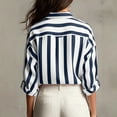 thumbnail image 6 of Qulqfy Striped Women Blouses V-Neck Loose Casual Long Sleeve Trendy Business Button Down Down Dressy Spring Summer Tops for Women 2026 M, 6 of 6