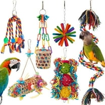 ZeenArt 6 Pack Bird Toys, Colorful Hanging Parakeet Chewing Toys for Parrot, Conure, Cockatiel