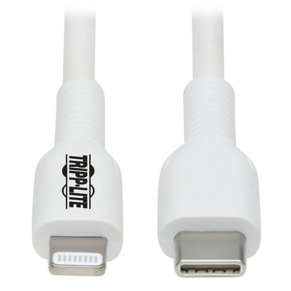 Tripp Lite Safe-it C To Lightning Sync/ Cable. Anti-bacterial Mfi Certified - White, M/m, 2.0, 2m (6.6 Ft.) - Lightning Cable - Type-c Male To Lightning Male - 6.6 Ft - White