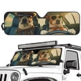 thumbnail image 2 of HUIACONG Cool Dog Windshield Sunshade Front Window Sun Shade Foldable Sun Visor for Jeep Wrangler TJ JK JKU Sport Sahara Rubicon 2 Door & 4 Door, 2 of 6