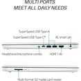 thumbnail image 3 of HP 14" Laptop Ultral Light, Intel Quad-Core Processor, 16GB RAM, 320GB Storage(64GB eMMC+256GB MSD), Windows 11 S, White, 3 of 6