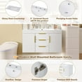 thumbnail image 4 of 36'' Wall Mounted Bathroom Vanity with Resin Sink, Floating Bathroom Storage Cabinet with 2 Drawers, Solid Wood Bathroom Cabinet, Faucet Not Include, White, 4 of 9