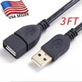 thumbnail image 2 of 3ft USB 2.0 Male to Female Extension Data Charger Cable Cord Adapter M/F 3Feet, 2 of 2