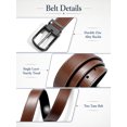 thumbnail image 6 of Punplita Men's Leather Dress Belt, Two Colors in One Black & Brown, Classic Prong Buckle, 6 of 6