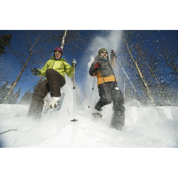 People snowshoeing, Interior Alaska north of Fairbanks, winter Poster