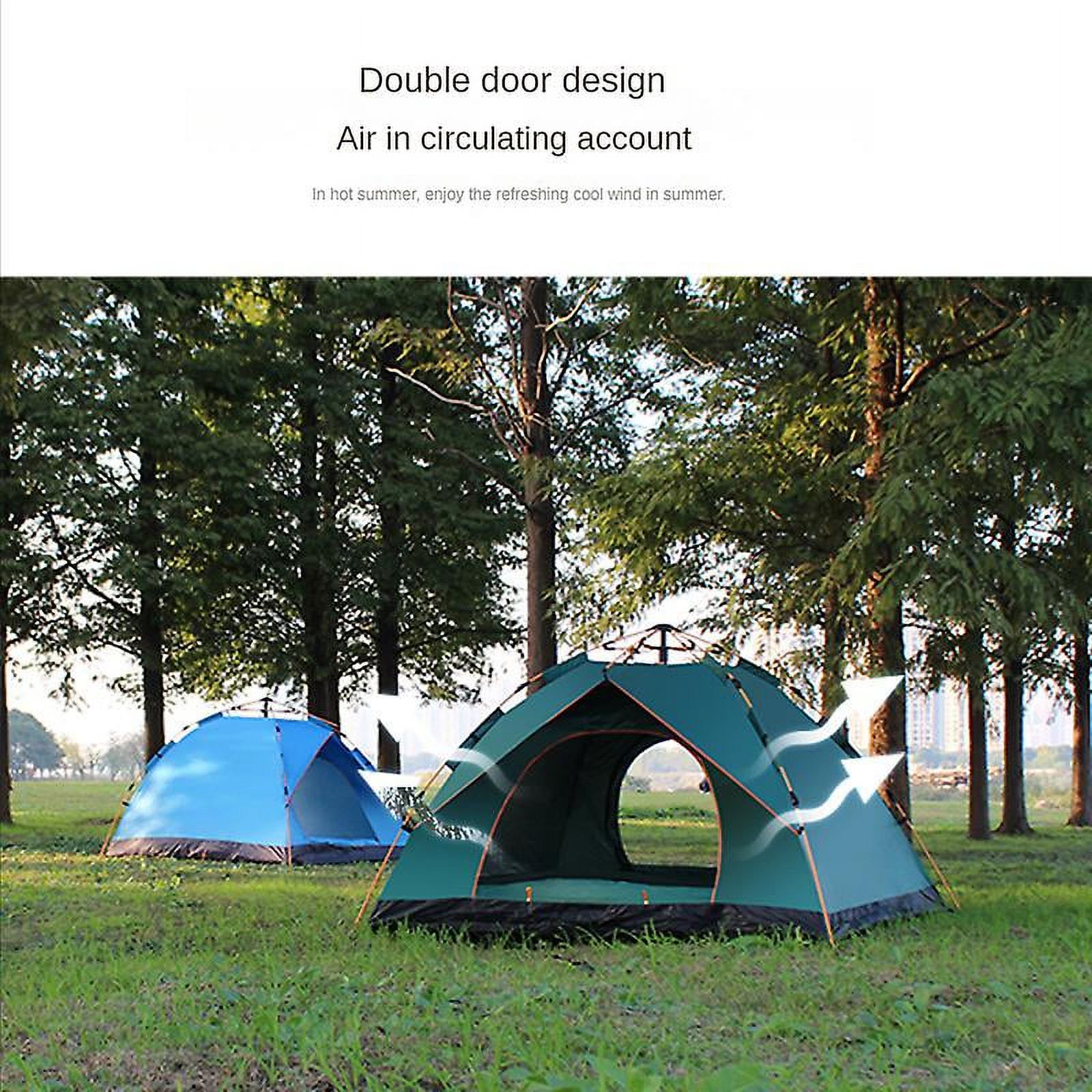 Tente De Camping Pop-Up 4 Places - Dôme - Imperméable Et Légère - Installation One-Touch - 5 Fenêtres