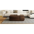 thumbnail image 4 of Walnut Rectangular Coffee Table With Sliding Top, 2 Hidden Storages, Drawers, Modern & Top Table, Drawers And Walnut, Purity, 4 of 6
