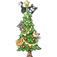 thumbnail image 2 of Tall Kitty Cat Christmas Tree Outdoor Decoration, 2 of 8