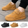 thumbnail image 3 of Futezty Girls Lightweight Breathable Hook and Loop Kids Shoes Running Sneakers Boys Girls Sneakers Non Slip Light Lace Up Hook Loop Solid Color Athletic Running Shoes, 3 of 5