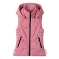 thumbnail image 6 of DHFJKG Women's Classic Padded Vest Cost Solid Color Sleeveless Hooded Zipper Jacket With Pockets Mid-Long Cozy Coats, 6 of 9