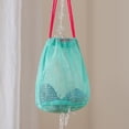 thumbnail image 5 of Color Block Mesh Drawstring Bag, Breathable Portable Wash Pouch, Lightweight Storage Handbag, Large Capacity Cosmetic Organizer, Quick Dry Mesh Sack, Multicolor Travel Carry Bag, 5 of 7