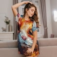 thumbnail image 3 of Lsque Oil Painting Colorful Hamster Pattern Nightgowns for Women Sleep Shirts Short Sleeve Nightshirt Pullover Nightdress Soft Sleepwear Relaxed Fit Nightdress, 3 of 6