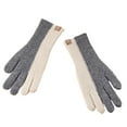 thumbnail image 1 of 1 par de guantes cálidos de punto para mujer con costuras de colores para otoño e invierno, guantes de lana antifrío con pantalla táctil y dedos abiertos 723, 1 of 5