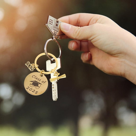 PBPBOX 3Pcs re Graduation Keychain Stainless Steel Key Holder For Graduates