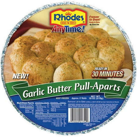 Rhodes Anytime!: Garlic Butter Pull-Aparts 17 Ct Dinner Rolls, 18 oz