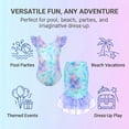 thumbnail image 5 of Girls Two Piece Fish Tail Skirt Swimwear Set Cosplay Swimsuit Color Gradient Scale Print Swim Top with Lotus Bud and Skirt Set for Kids Girls 3-8 Years, 5 of 9