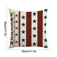 thumbnail image 3 of Striped Stars Linen Throw Pillow Covers,18 x 18 Inch 4th of July Patriotic Independence Memorial Day USA Flag Cushion Case for Sofa Couch,Patriotic Decor,American Summer Red White Blue Decorations, 3 of 6