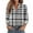 Black, variant on Oksale Plaid Shirt for Women Trendy Button Down Shirts Loose Long Sleeve Tee Blouses Lapel Collared Blouse Soft Cowboy Top Lightweight Cozy Fall Tops Coffee XXL