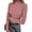 Pink, variant on PRETTYGARDEN Women's Ribbed Mock Neck Long Sleeve Tops | Slim Fitted T-Shirts, Soft Stretch, Decorative Buttons, Going Out Work Casual Wear, Fall Outfits Layering Winter Clothes