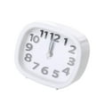thumbnail image 1 of Reloj despertador silencioso sin tictac, funciona con pilas, para dormitorio, escritorio, estudiante Blanco, 1 of 7