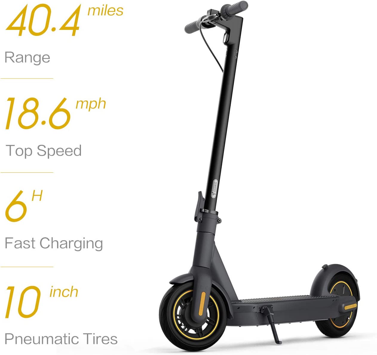 Segway Ninebot MAX G30P Electric Kick Scooter, 350W Motor, 40 Miles Long-Range & 18.6 mph, 10" Pneumatic Tire, Commuter Electric Scooter, Adults - image 3 of 12