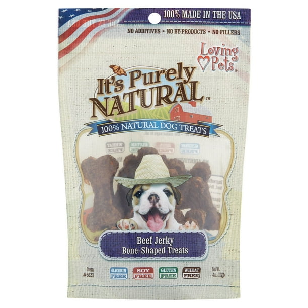 Loving Pets It's Purely Natural Beef Jerky BoneShaped Dog Treats, 4 Oz