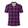 thumbnail image 2 of Daiia Purple Black Plaid Pattern Men’s Polo Shirts,Solid Deck Shirt,Classic Fit, Breathable Cotton Polo for Casual and Sport Wear-3X-Large, 2 of 9
