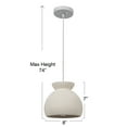 thumbnail image 2 of Robert Stevenson Lighting Sienna - Boho Ceramic Ceiling Light with White Fabric Cord, Matte White, 2 of 10