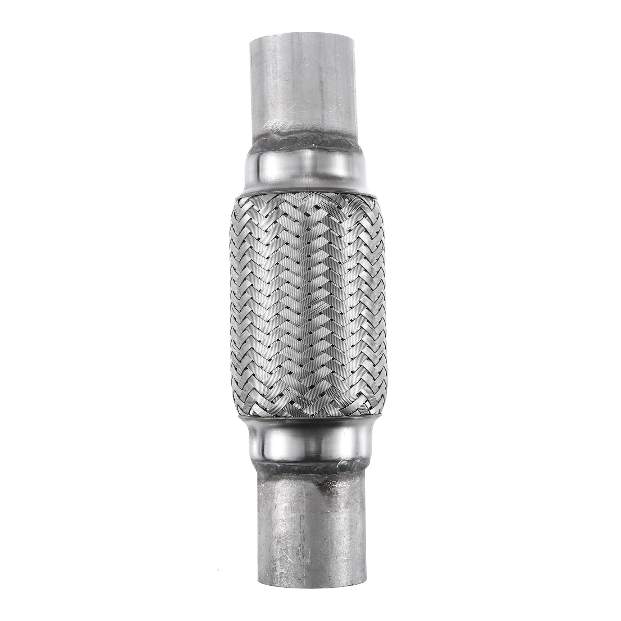 Unique Bargains Universal 1.85" x 2.01" W/ Ends 9.96'' Long Exhaust Flex Pipe Stainless Steel Double Braid Exhaust Tube