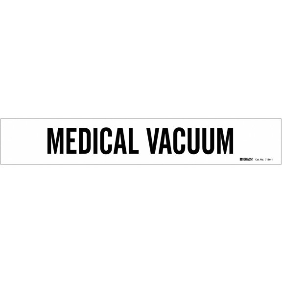 Brady Pipe Mrkr,Medcal Vacuum,2 1/4in H,14in W 7186-1