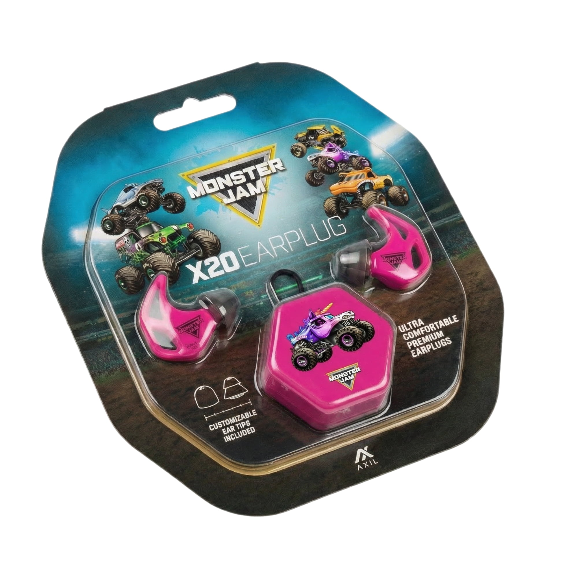 Axil Monster Jam X20 Sparkle Smash Kids Hearing Protection with Carrying Case