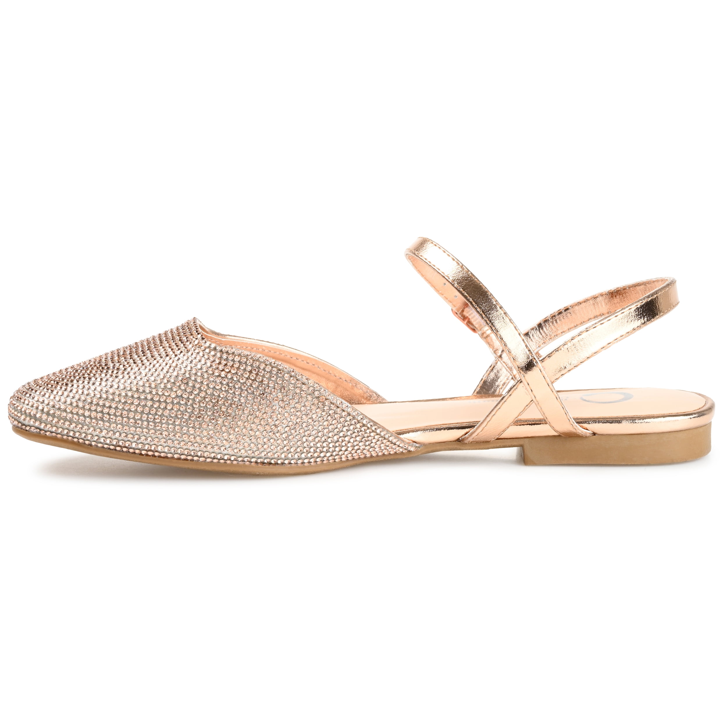 Journee Womens Nysha Narrow Width Buckle Square Toe Ballet Flats