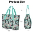 thumbnail image 3 of Tote Bag for Women - Bichon Dog Blue Florals Shoulder Bag - Large Utility Work Duffle Bag with Zipper Handbag for Travel, Work, Sprots, 3 of 5