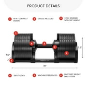 NUOBELL Adjustable Dumbbells Pair 5-80 lbs : the Adjustable Dumbbell Set to Replace 16 Sets of Dumbbells. Add Nuobell Dumbbells 80lb and Free Weights to Your Home Gym. Just Twist the Handle to Adjust