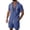 Blue, variant on StSilkitty Men's 2 Piece Outfits Solid Color Short Sleeve Button down Hooded Shirts and Shorts Set Lightweight Soft Casual Outfit