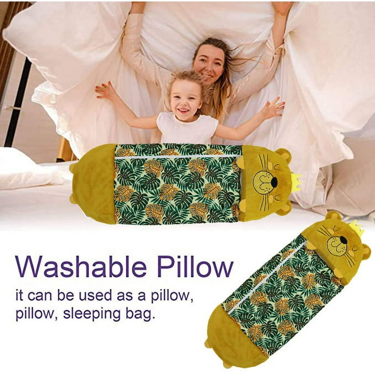 Happy Nappers Pillow & Sleepy Sack- Comfy, Cozy, Compact, Super Soft, Warm,  All Season, Sleeping Bag with Pillow- Tiger