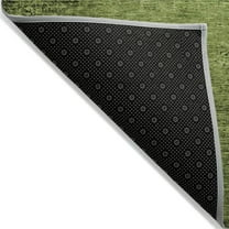 HomeRoots 562695 2 x 3 ft. Green Abstract Washable Non Skid Indoor Outdoor Rectangle Machine Woven Area Rug