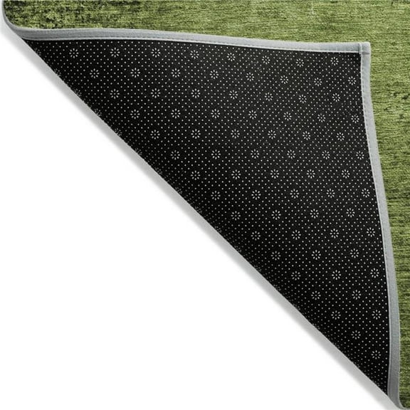 HomeRoots 562695 2 x 3 ft. Green Abstract Washable Non Skid Indoor Outdoor Rectangle Machine Woven Area Rug