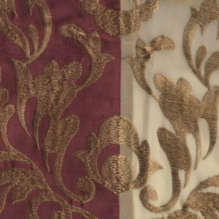 UPC 678298174095 product image for Danbury Embroidered Pieced Voile Faux Silk Polyester Curtain Panel | upcitemdb.com