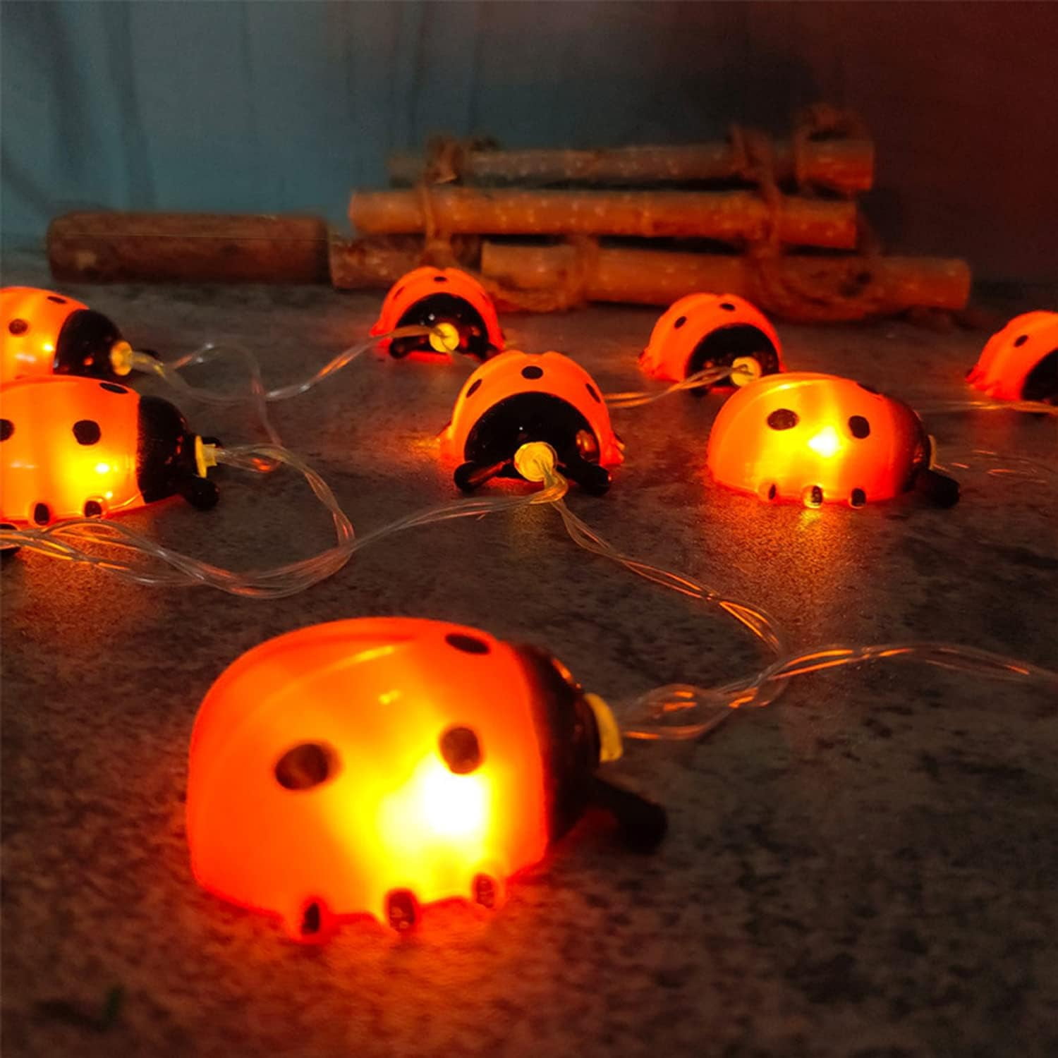 Ladybug Fairy Lights, Beetle String Lights for Bedroom Garden Patio Wedding Party Indoor Outdoor Decoration