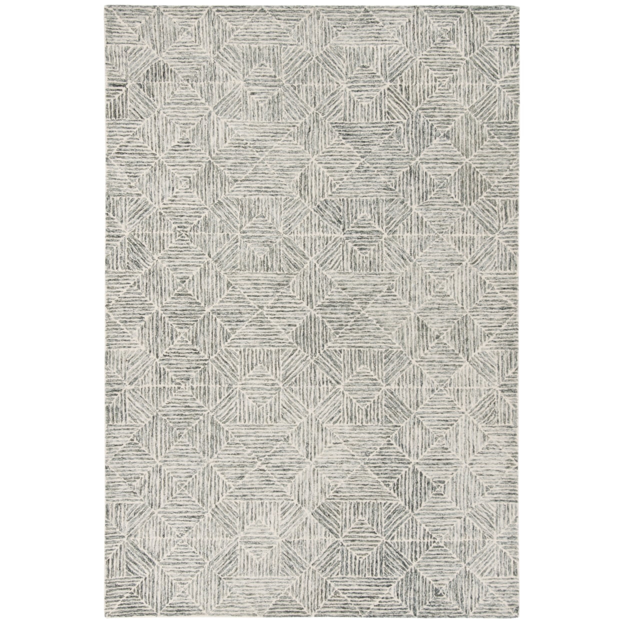SAFAVIEH Abstract Brock Geometric Area Rug, Green/Ivory, 4' x 6'